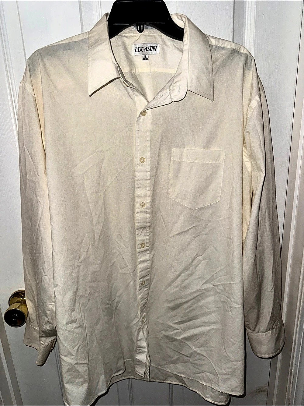 Lucasini Men's Button Down Shirt Size Medium White Like New